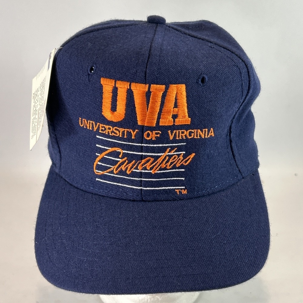 New Vintage Virginia Cavaliers Hat Cap Snap Back Script Spell Out 90's Deadstock